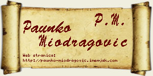 Paunko Miodragović vizit kartica